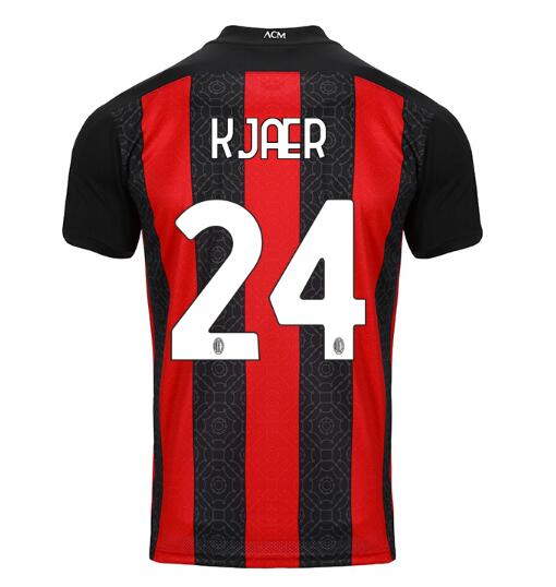 AC Milan Home Kit Soccer Jersey KJÆR #24 2020/21